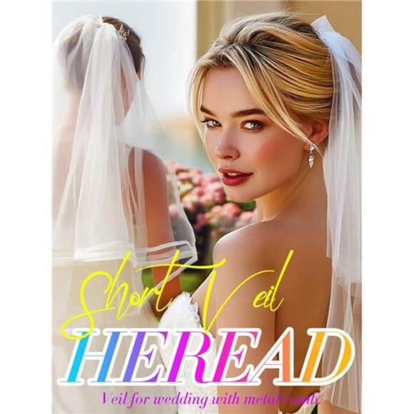 2-Tier Wedding Veil Waist Length Short Bride Hair Accessoies Bridal main image 7